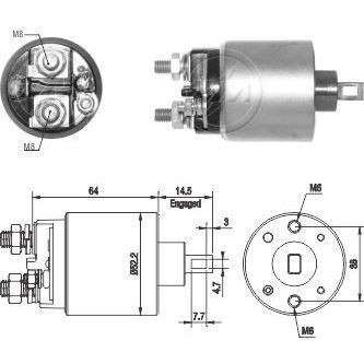 Втягивающее реле стартера HITACHI  330150 артикул ZM1710