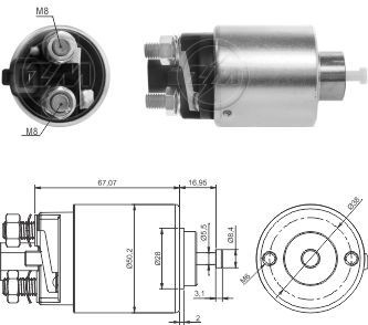 Втягивающее реле стартера MITSUBISHI  330427 артикул ZM2995