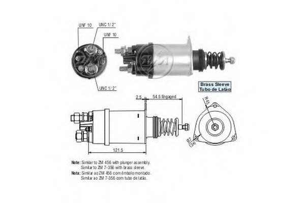 Втягивающее реле стартера DELCO REMY  234476 артикул ZM356